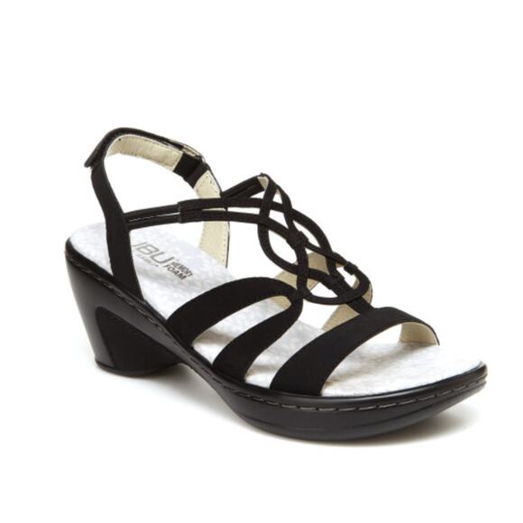 JBU By Jambu Women's Gigi Sandals 9.5 Black Comfort Travel Beach Cruise Resort - Picture 1 of 8